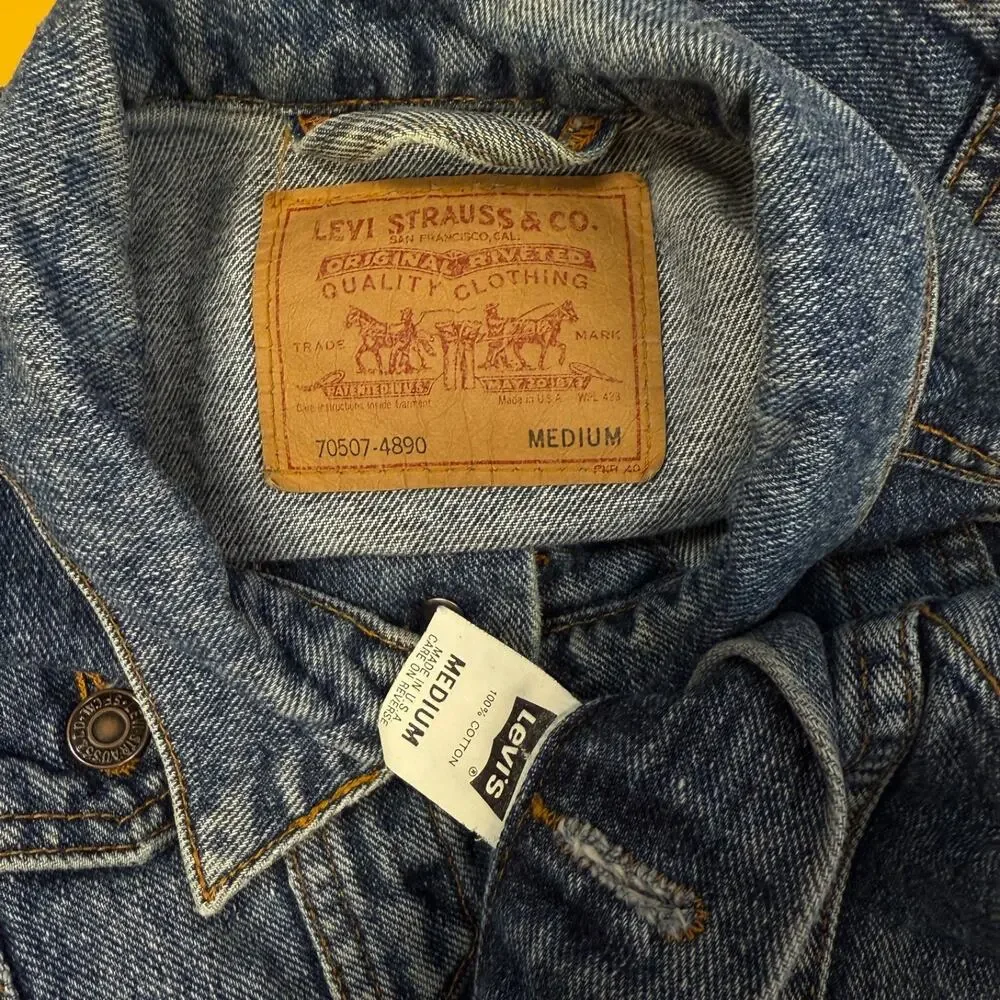 Levi’s M men’s blue denim vintage jacket bomber 90’s